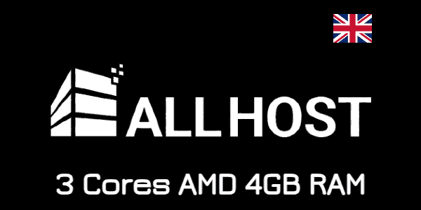 Benchmark VPS AllHost 3 Cores AMD 4GB RAM - UK - 11.95 GBP (2023)